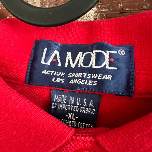 VTG La Mode MADE IN USA Wolfsboro Bocce Mens Polo Shirt XL 23x33 - Picture 3 of 4
